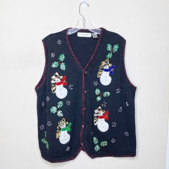 Vintage Ugly Christmas Sweater Vest - Picture 1 of 5